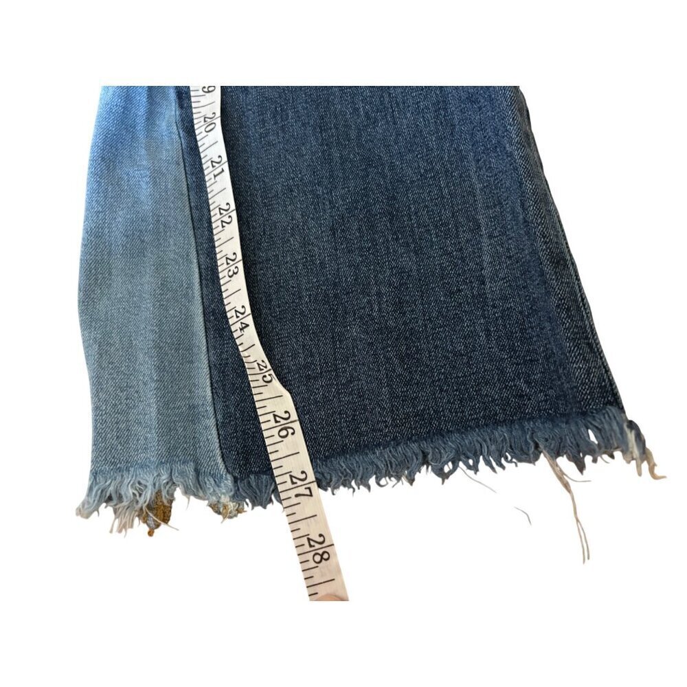 Anthropologie Denim Pilcro Two Tone Raw Hem Flare Cropped Jeans in Size 28 - Picture 12 of 15